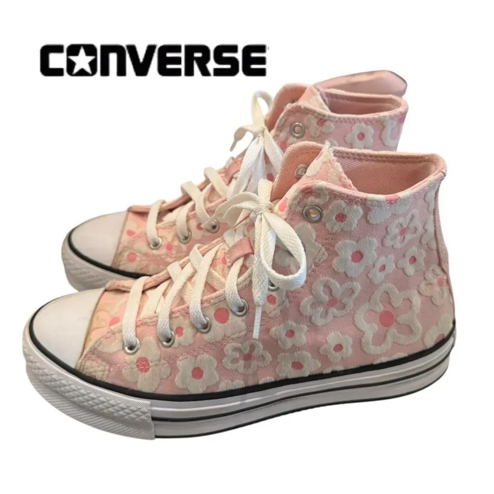 Converse Kids Chuck Taylor All Star Lift Platform Floral Chenille Sneakers 5.5